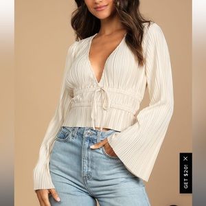 Lulus champagne long sleeve top